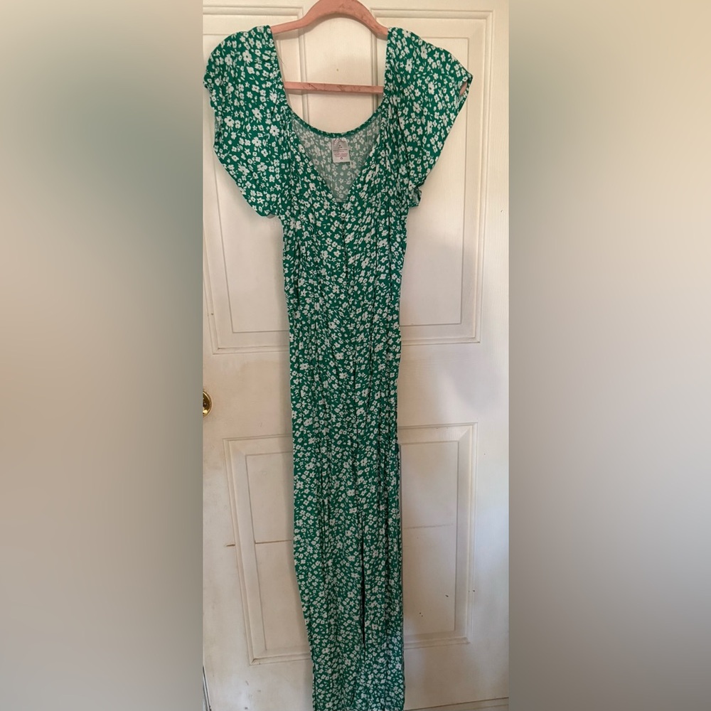 Floral Green Maxi Dress